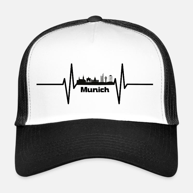 Battement de cœur avec Skyline Munich Casquette trucker 