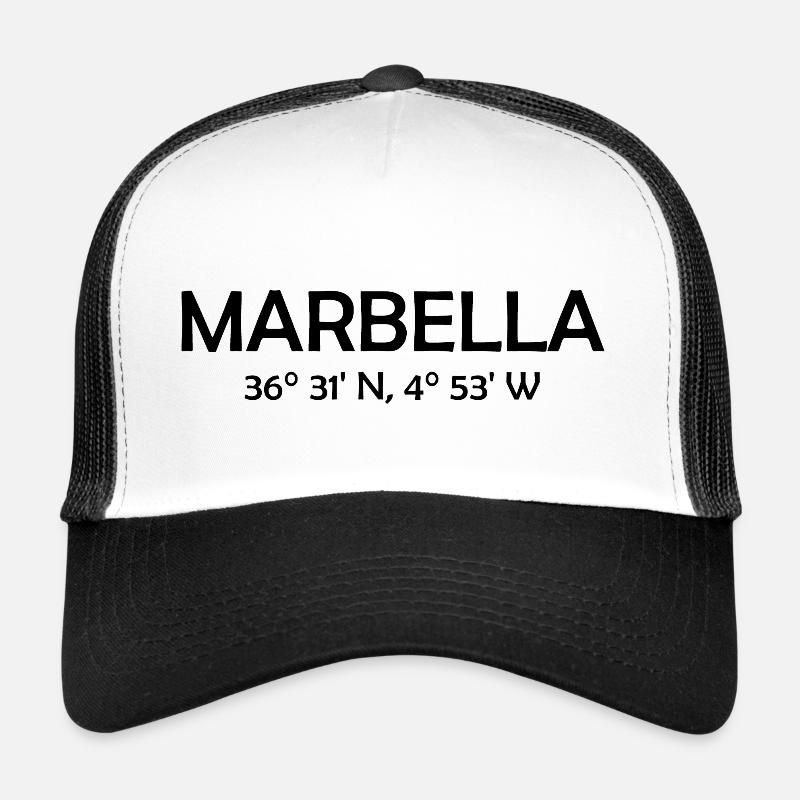 Marbella Coordinates Espana Spain Spainen Trucker Cap