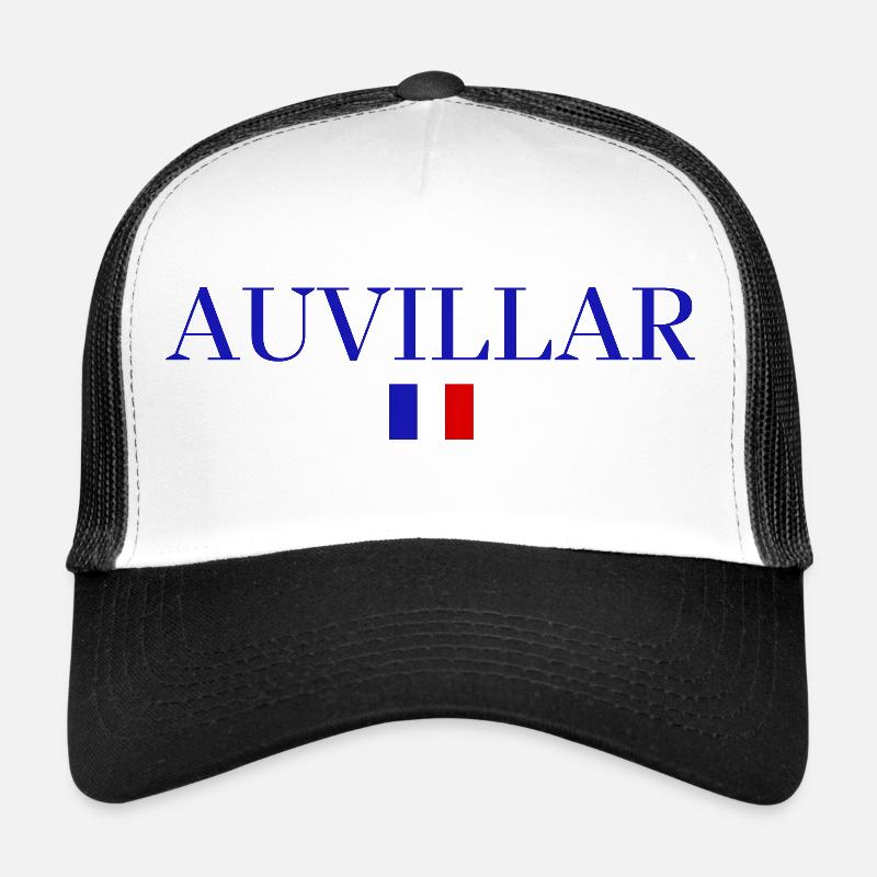 AUVILLAR - Conception du drapeau français. - Casquette trucker  - blanc/noir