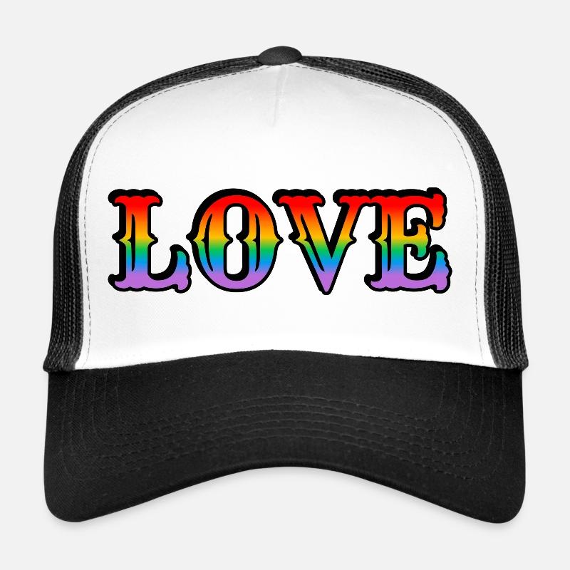 Retro Regenbogen Liebe Trucker Cap