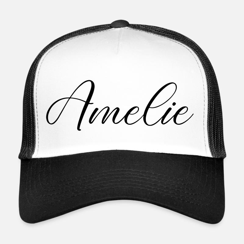 amelie name - Trucker Cap - Weiß/Schwarz