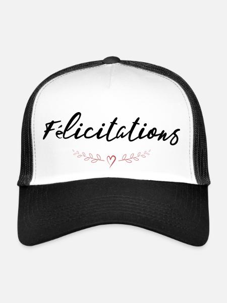 WELL DONE. CONGRATULATIONS. BIRTH. ANNIVERSARY. FERRY - Trucker Cap - white/black - Front