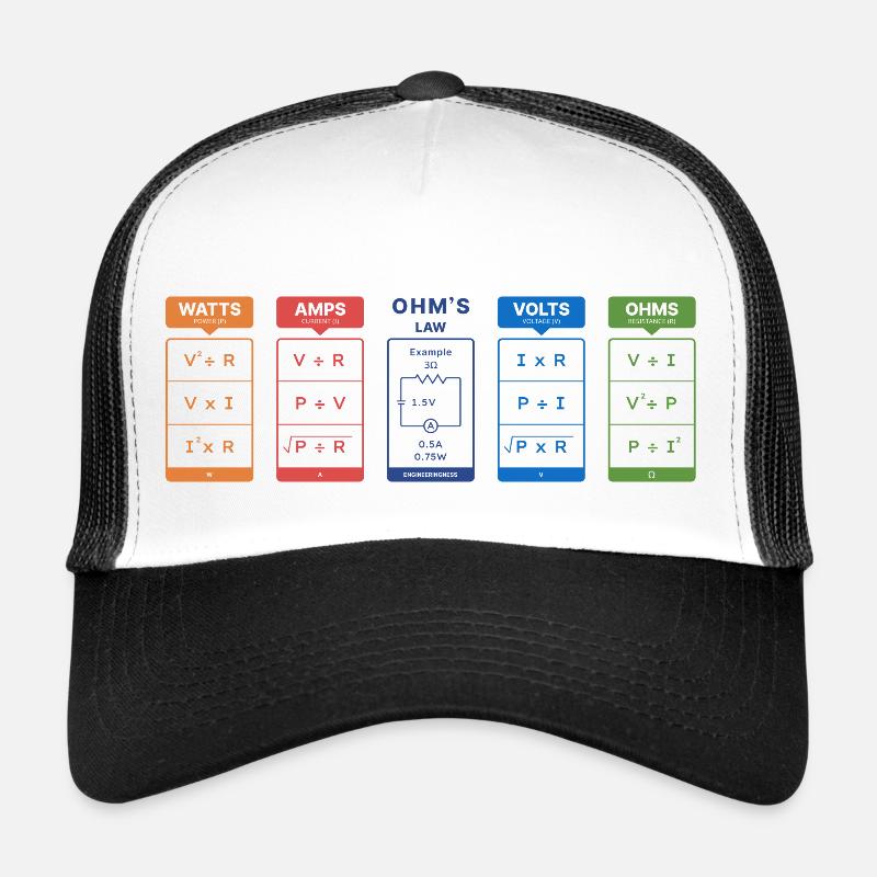 Formules électriques - Casquette trucker  - blanc/noir
