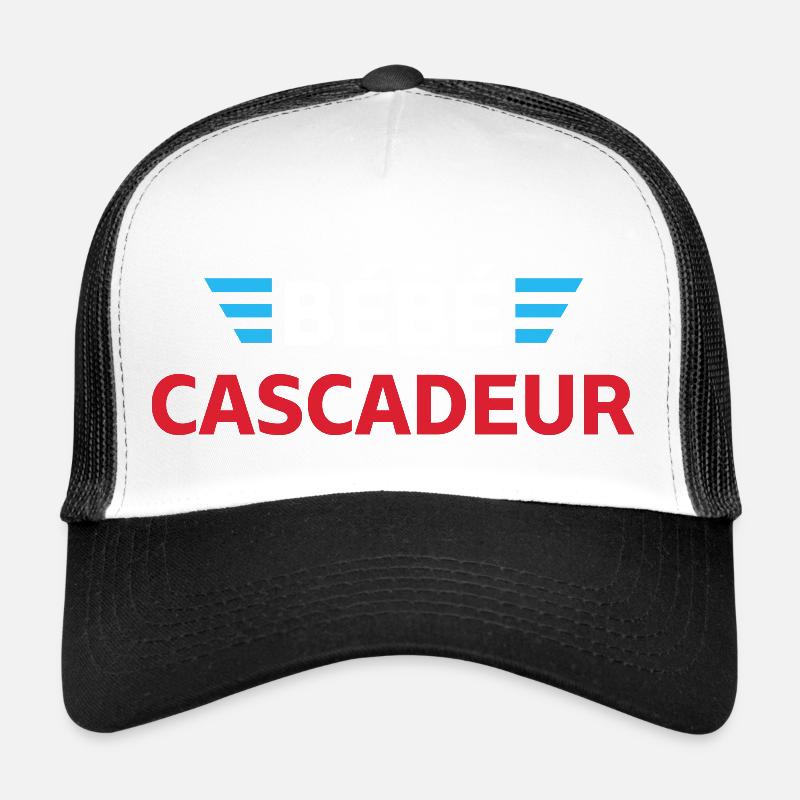 Bébé cascadeur - cadeau bébé - Casquette trucker  - blanc/noir