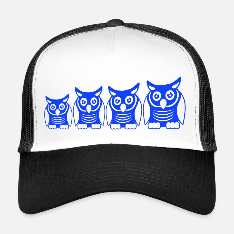 4 Eulen Vogel vier Freunde Reihe Uhu Crew Team süß Trucker Cap
