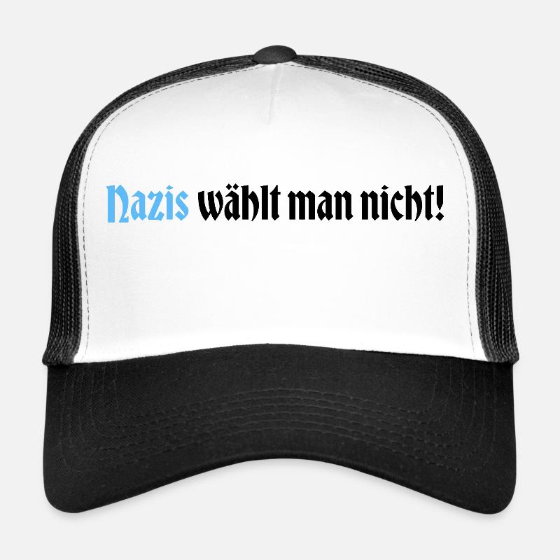 Nazis waehlt man nicht schwarz - Trucker Cap - Weiß/Schwarz