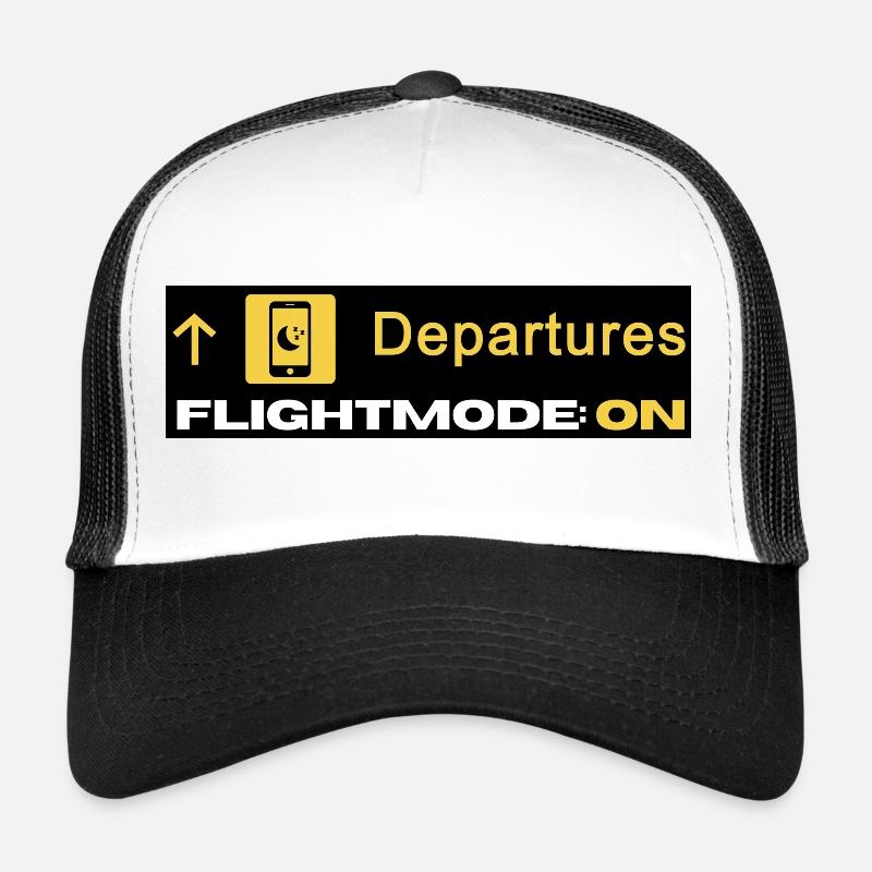 Departures Flightmode On - Flugmodus - Chillen - Trucker Cap - Weiß/Schwarz