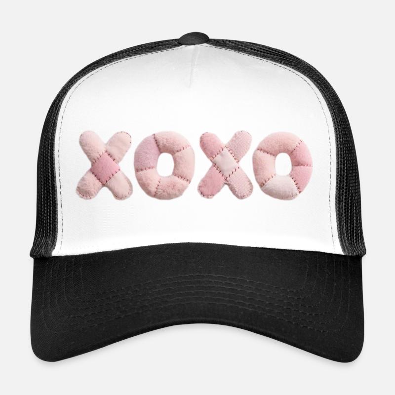 XOXO Design Pink en peluche patchwork Casquette trucker 