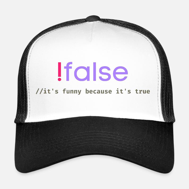 Ifalse Funny Coder Programmierungswortspiel - Trucker Cap - Weiß/Schwarz