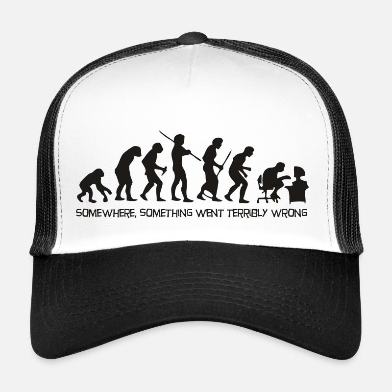 Die Evolution des Menschen - Trucker Cap - Weiß/Schwarz