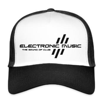 Elektronische Musik - Trucker Cap - Weiß/Schwarz - Vorne
