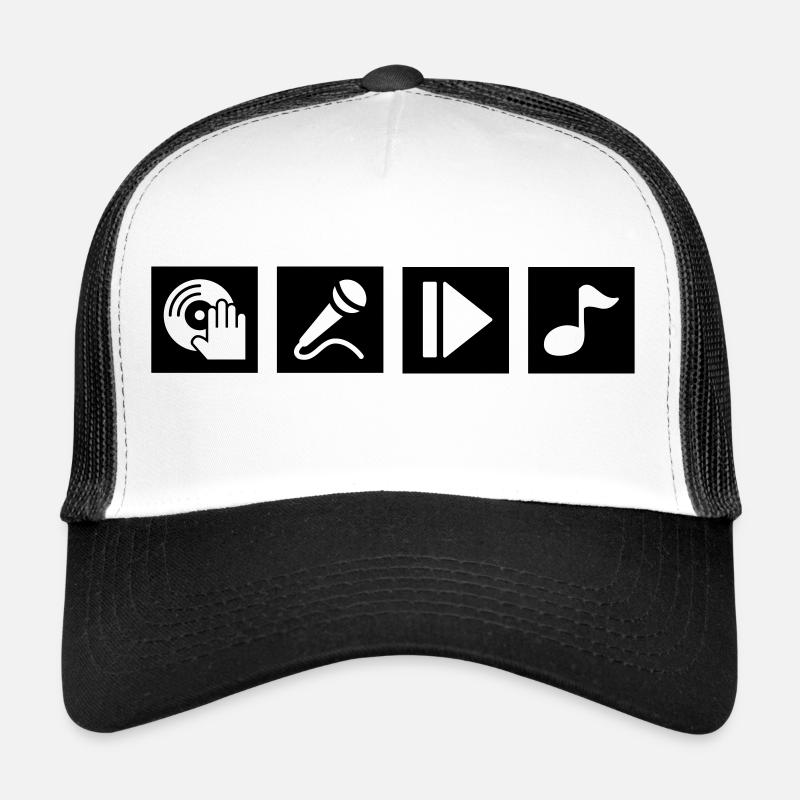 DJ, sing, play, music Trucker Cap