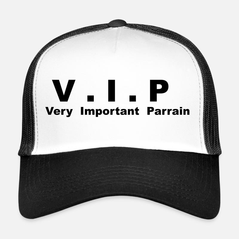 Very Important Parrain - VIP - Casquette trucker  - blanc/noir
