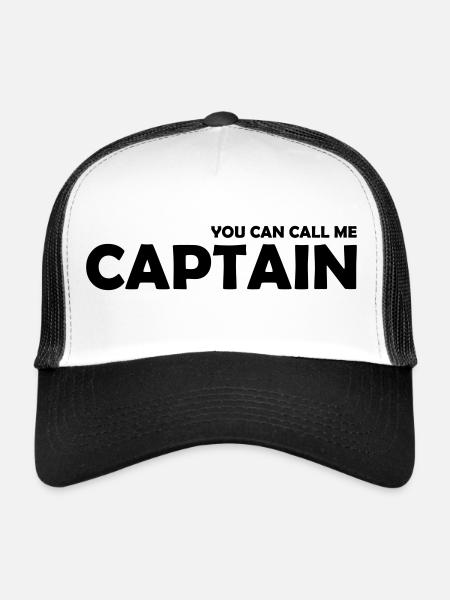 you can call me captain - Casquette trucker  - blanc/noir - Devant