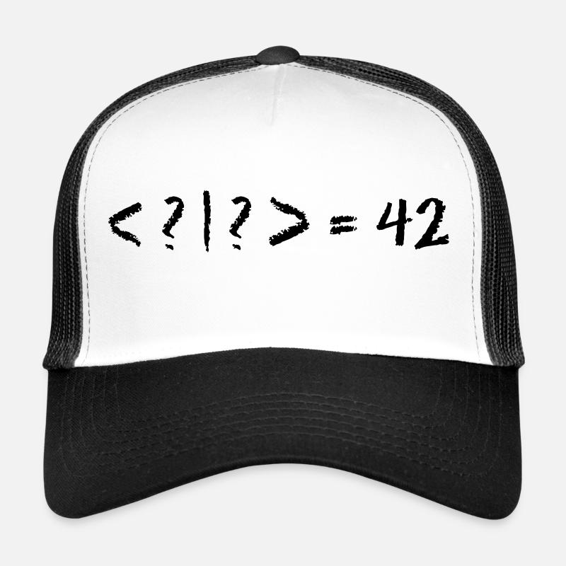 Best Quantum Joke Ever: Bra-Ket = 42 (Blackboard) - Trucker Cap - white/black