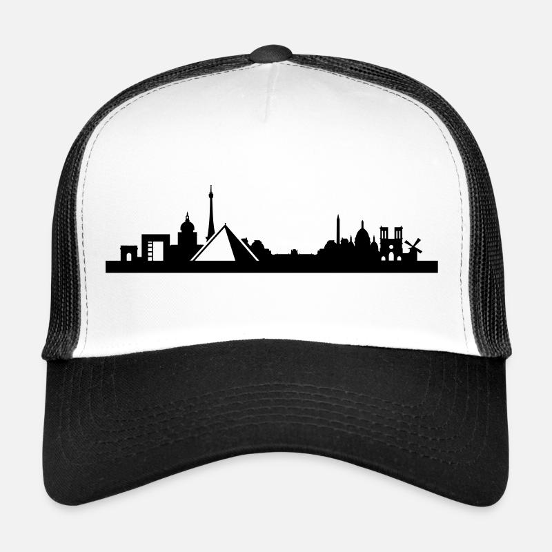 Horizon de Paris Louvre - Casquette trucker  - blanc/noir