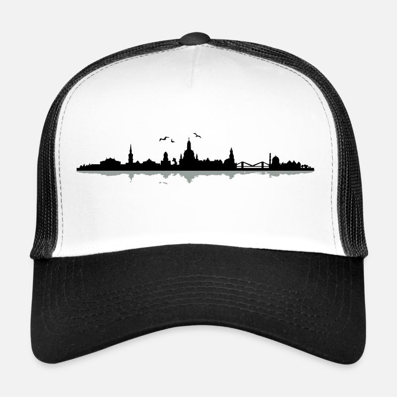 Dresden Skyline - Trucker Cap - Weiß/Schwarz