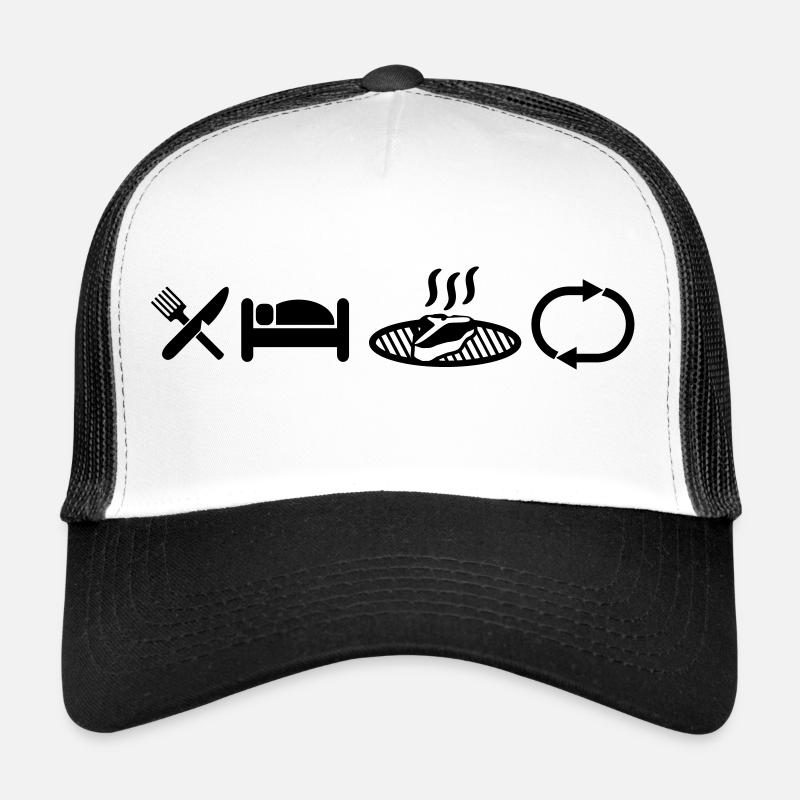 Eat Sleep Grill Repeat Trucker Cap