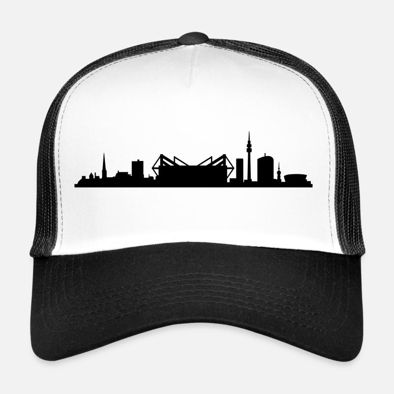 Skyline Dortmund Stadion - Trucker Cap - Weiß/Schwarz