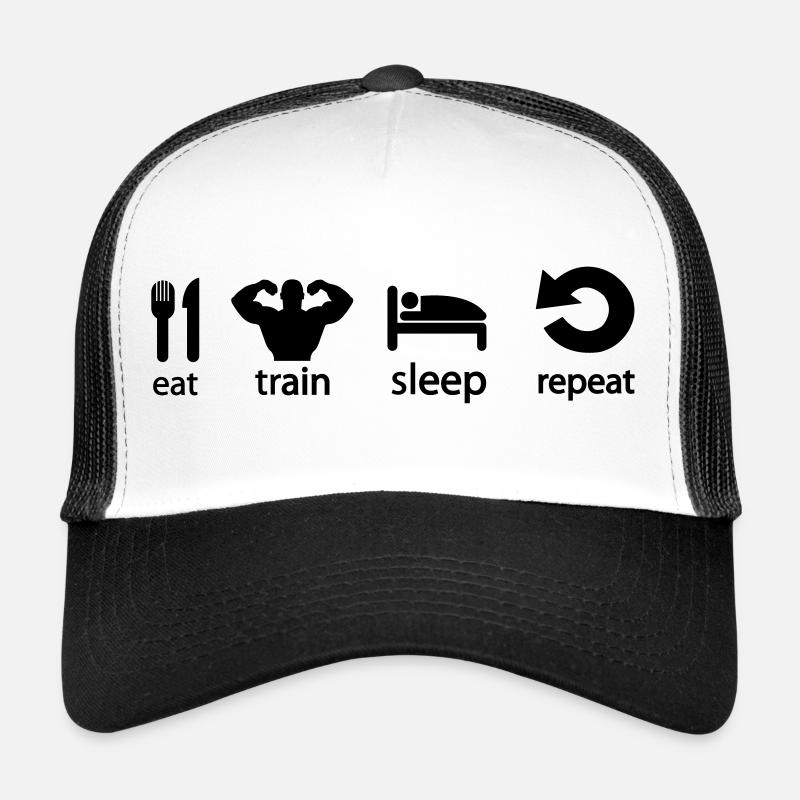 train_repeat Trucker Cap