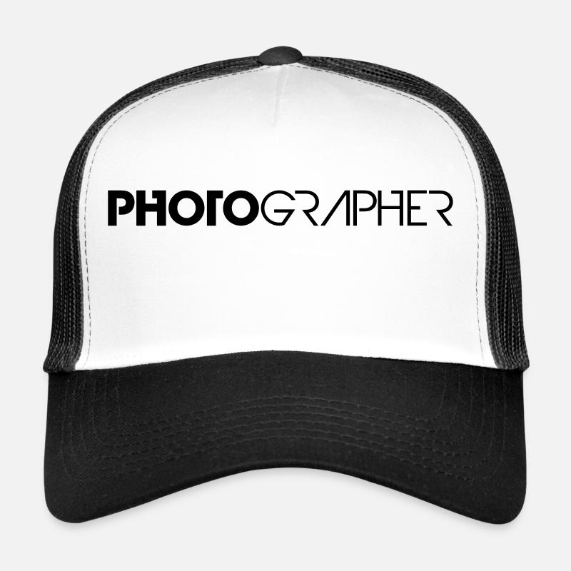 Conception fraîche Logo du texte photographe Casquette trucker 