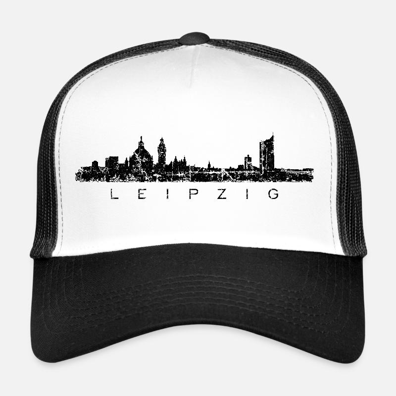 Leipzig Skyline Panorama (Vintage/Schwarz) Trucker Cap