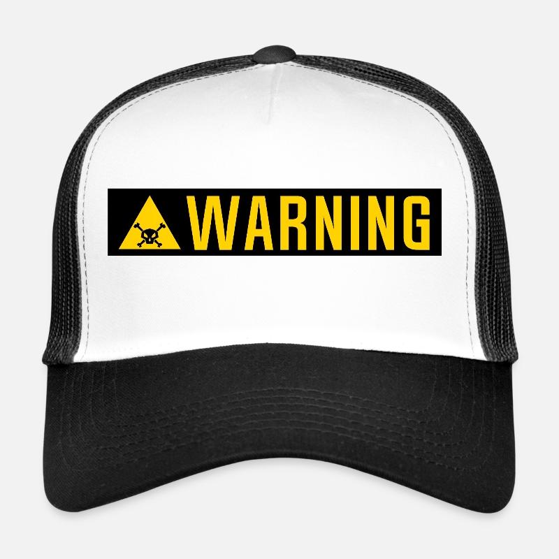 panneau warning tete de mort triangle plaque Casquette trucker 