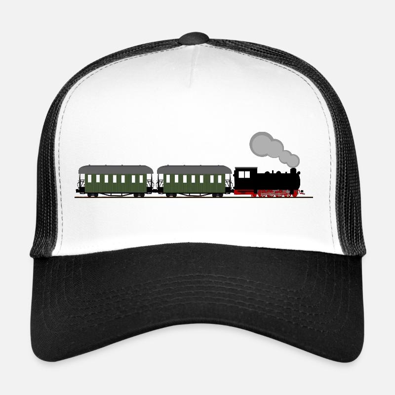 Zug Eisenbahn Dampflok Schmalspurbahn Nostalgie - Trucker Cap - Weiß/Schwarz