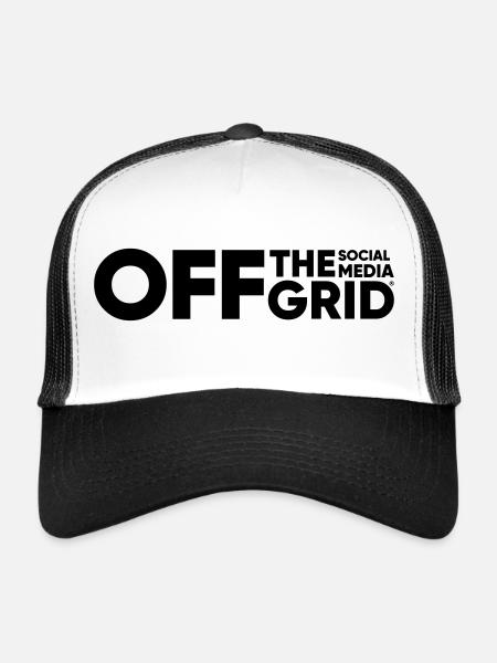 OFF THE SOCIAL MEDIA GRID® - Trucker Cap - white/black - Front