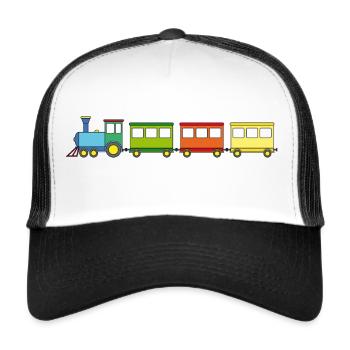 Zug Kinder Lokomotive - Trucker Cap - Weiß/Schwarz - Vorne