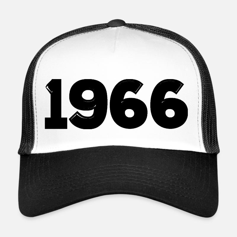 Année 1966 noir année de naissance - Casquette trucker  - blanc/noir