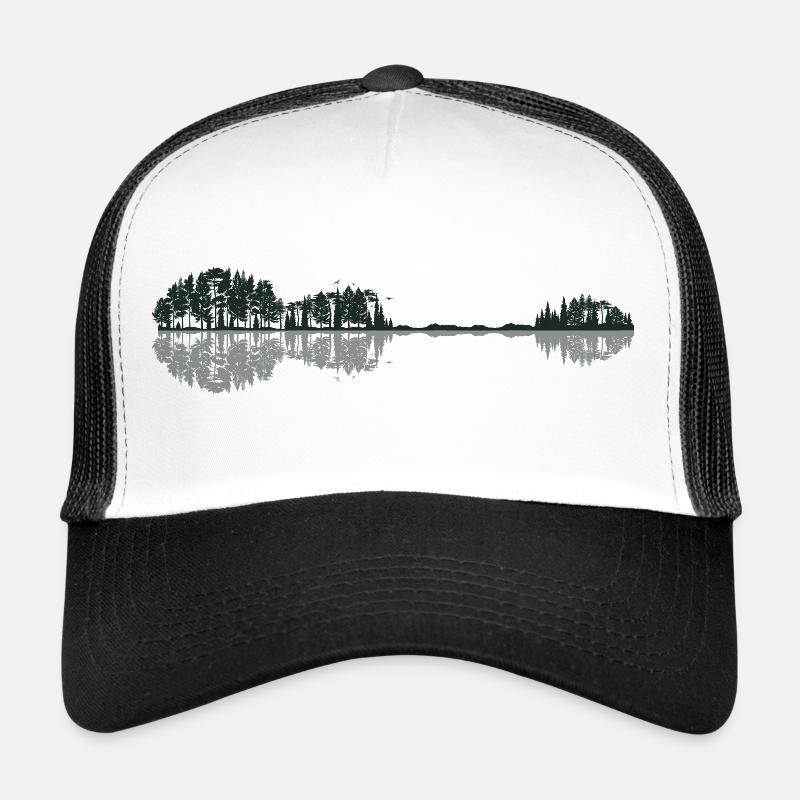 Guitar Forest Trees Nature Lake Reflection Trucker Cap
