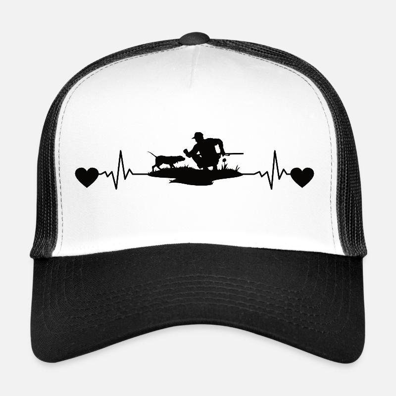 Hunting Heartbeat Hunter ECG Hunting Pulse Frequency Trucker Cap