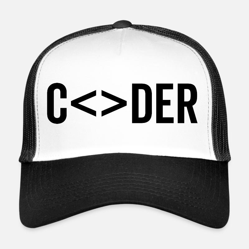 Codeur - Casquette trucker  - blanc/noir