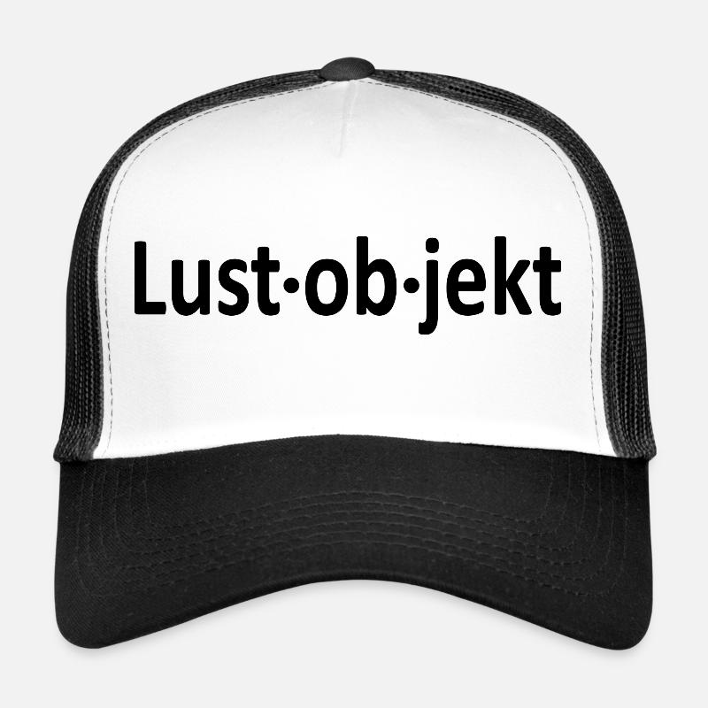 Lustobjekt -Version Rechtschreibung-schwarz Trucker Cap