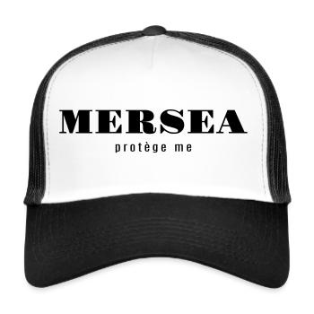 MERSEA protège me - Casquette trucker  - blanc/noir - Devant