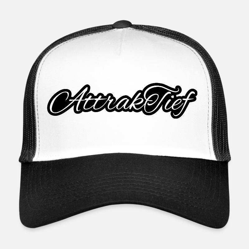 AttrakTief Logo white - Trucker Cap - Weiß/Schwarz