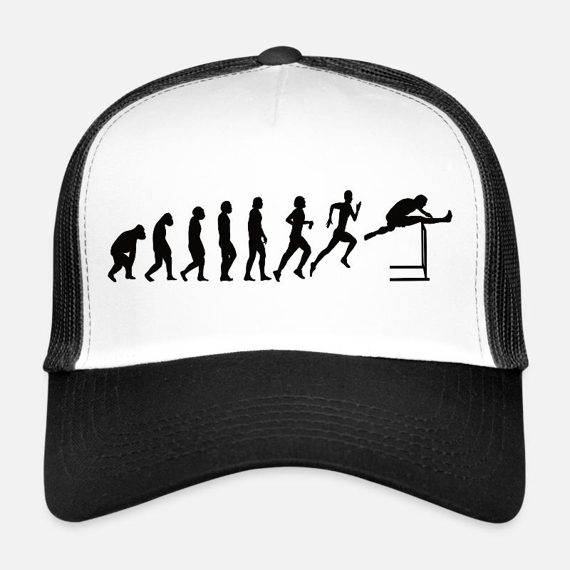 Hürdenlauf Leichtathletik Evolution Hürdenläufer - Trucker Cap - Weiß/Schwarz