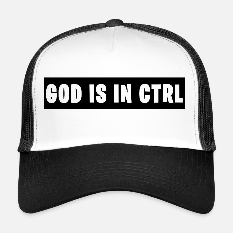 GOD is in CTRL - Trucker Cap - white/black