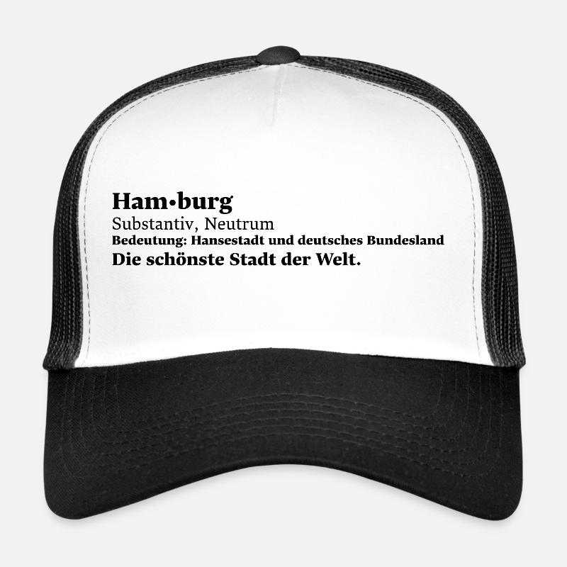 Hamburg Bedeutung - Trucker Cap - Weiß/Schwarz