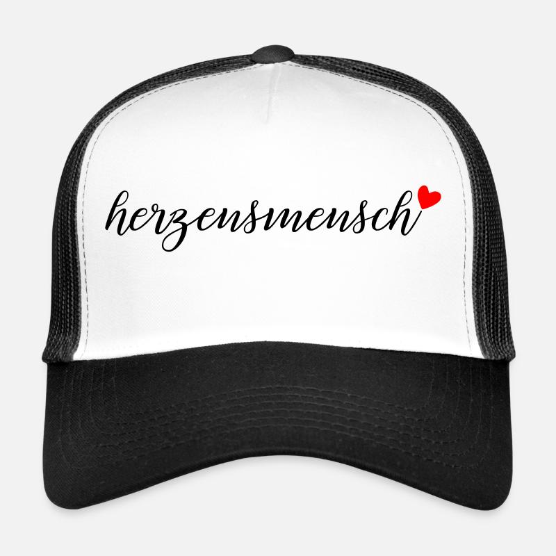 herzensmensch - Trucker Cap - Weiß/Schwarz