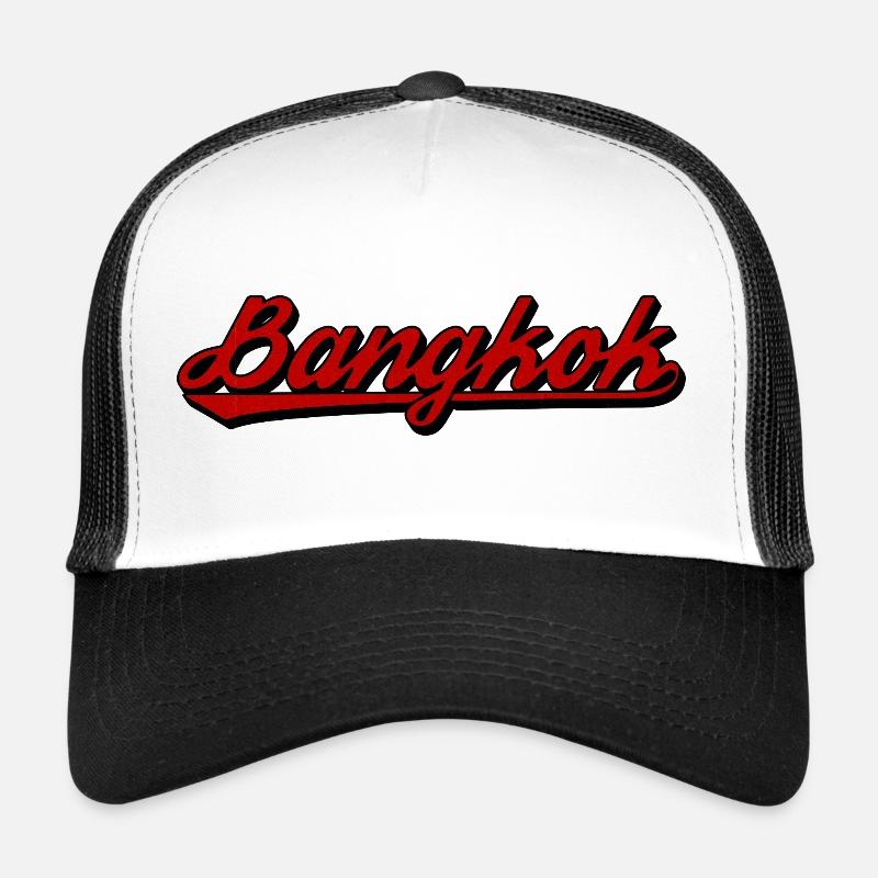 Bangkok Script Neon Red Trucker Cap