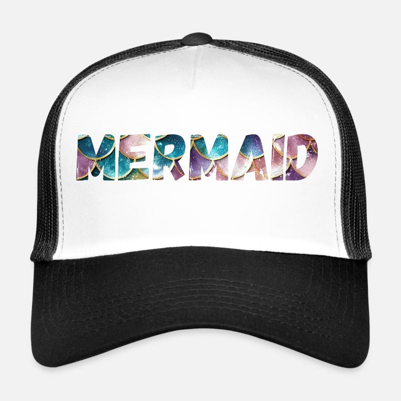 Meerjungfrau - Trucker Cap - Weiß/Schwarz