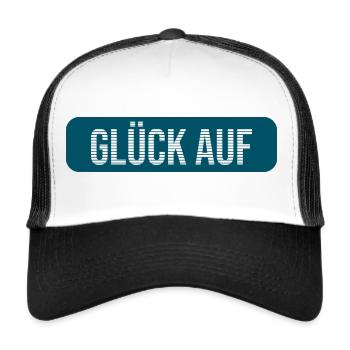 Glück auf Bergbau Erz - Trucker Cap - Weiß/Schwarz - Vorne