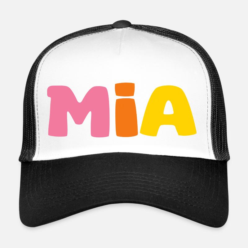 Name - Mia - Trucker Cap - Weiß/Schwarz