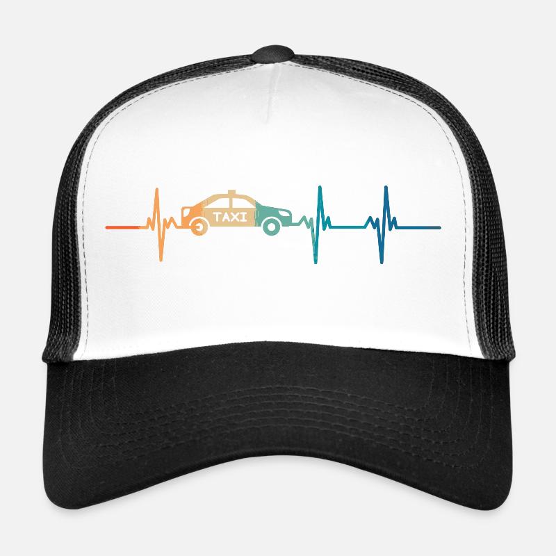 Taxi-Herzschlag - Trucker Cap - Weiß/Schwarz