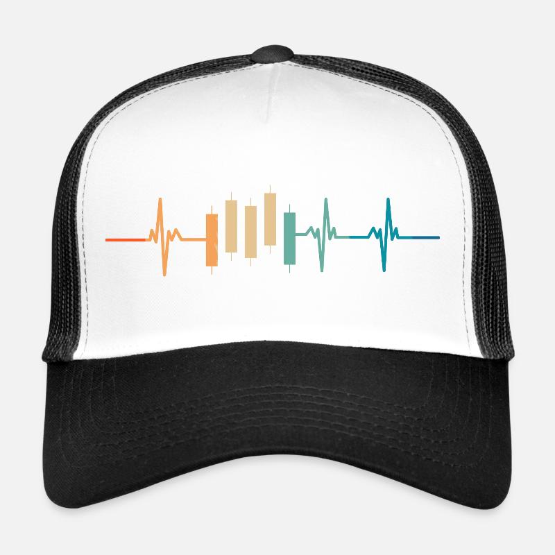 Trading-Herzschlag - Trucker Cap - Weiß/Schwarz