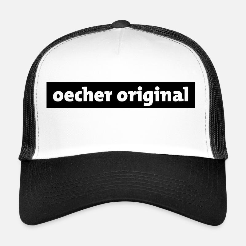 "Oecher Original" Aachen/Öche - Trucker Cap - Weiß/Schwarz