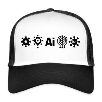 AI Künstliche Intelligenz - Trucker Cap - Weiß/Schwarz - Vorne