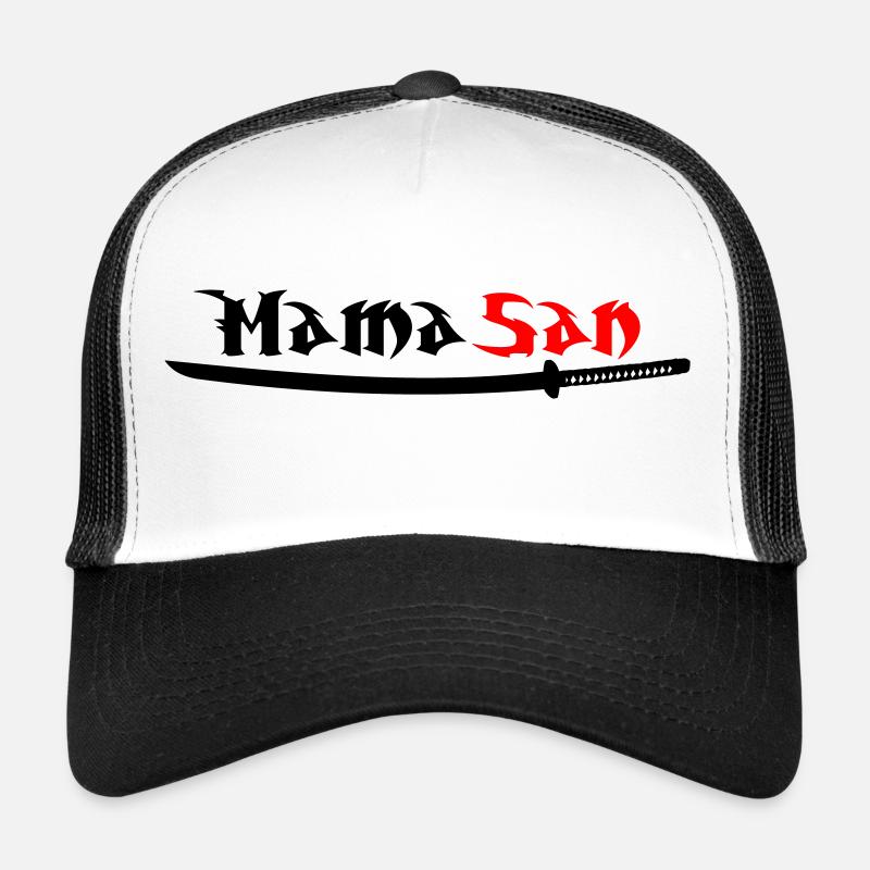 Mama San - Trucker Cap - Weiß/Schwarz